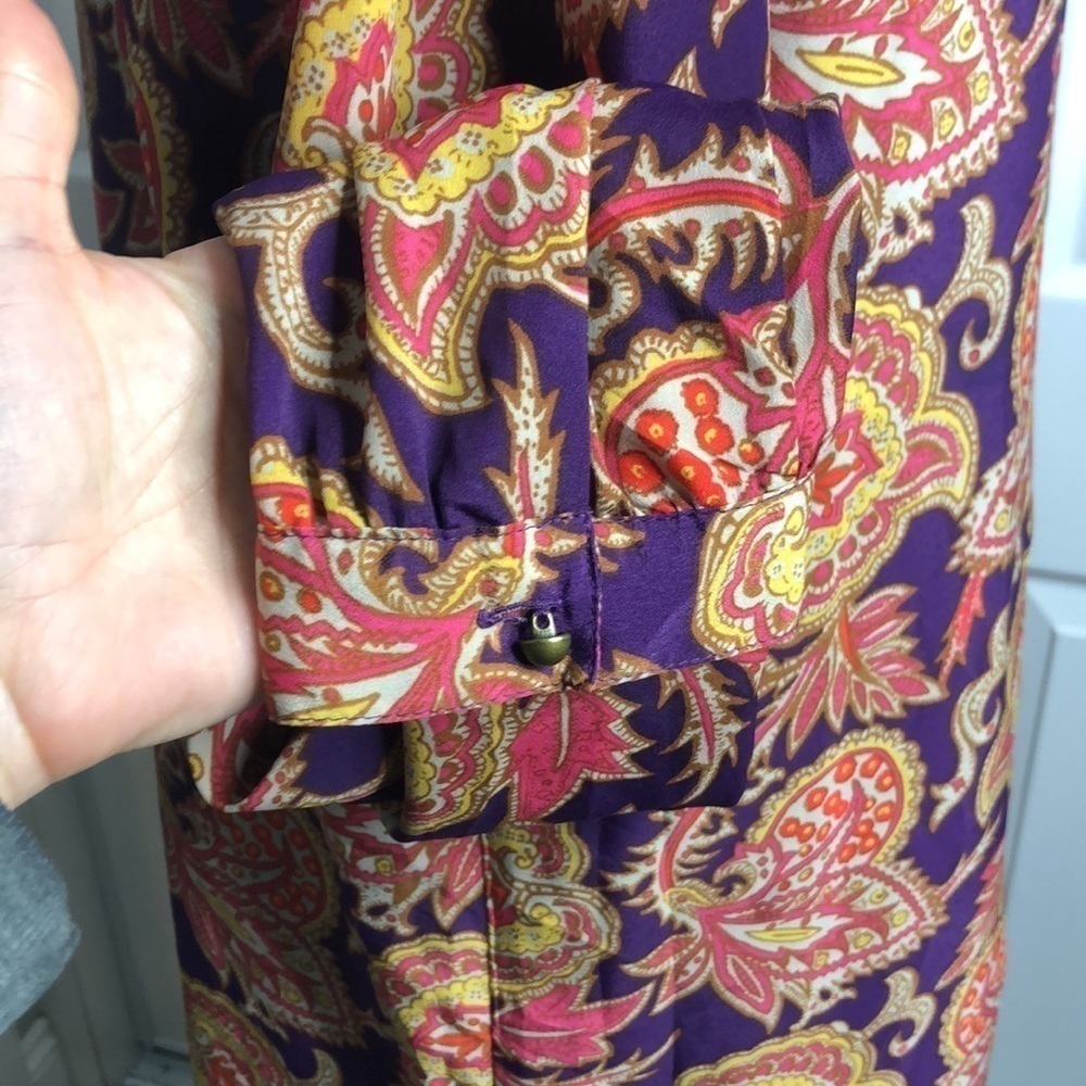 Loft Dress Paisley Print Long Sleeve Sheath‎ M - Picture 3 of 7